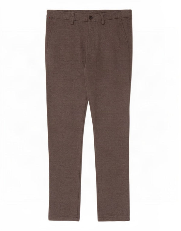 Tommy Hilfiger Mens Slim Chino Calças W30 L30 Cinza Viscose