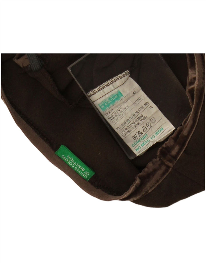 Saia feminina BENETTON cintura baixa em linha A IT 42 médio W34 poliéster marrom