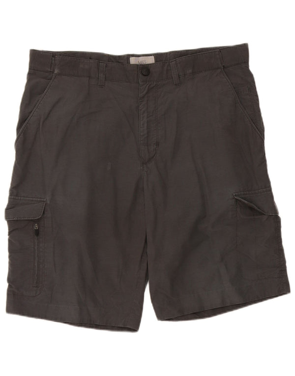 Shorts cargo masculino Marks & Spencer W34 grande algodão cinza
