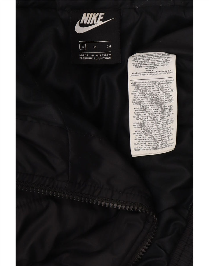 Jaqueta Nike Feminina Oversized com Capuz Gráfico Acolchoada UK 10 Pequena Preta