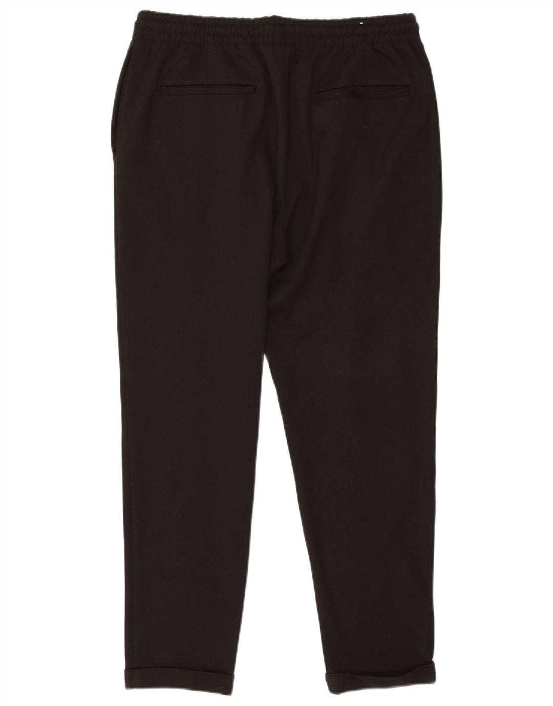 Zara Mens Slim Chino Calças Grande W32 L27 Poliéster Preto
