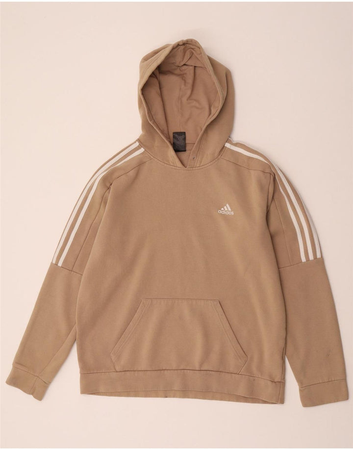 Adidas Mens Hoodie Jumper Médio Bege Algodão