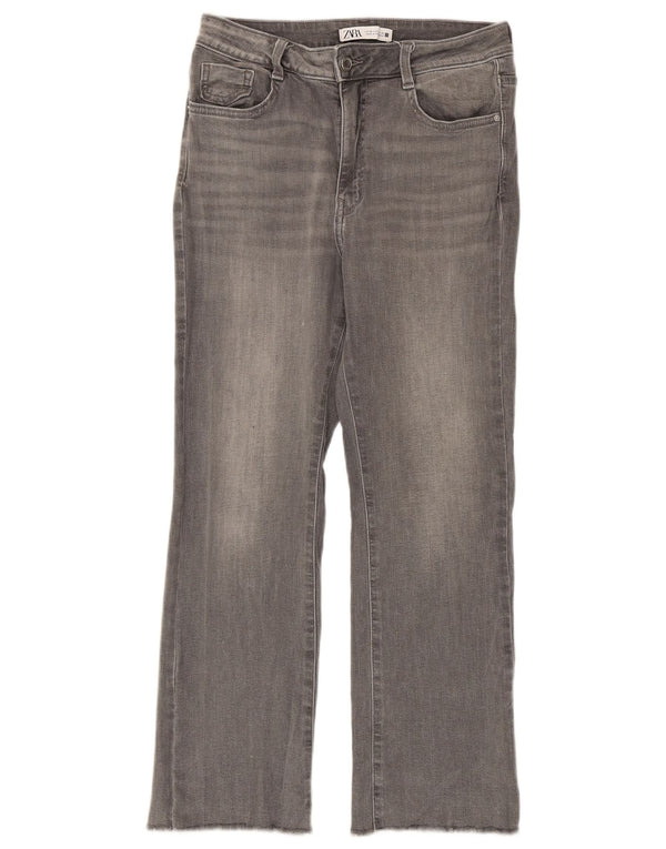 Calça jeans reta feminina Zara EU 38 pequena W28 L26 algodão cinza