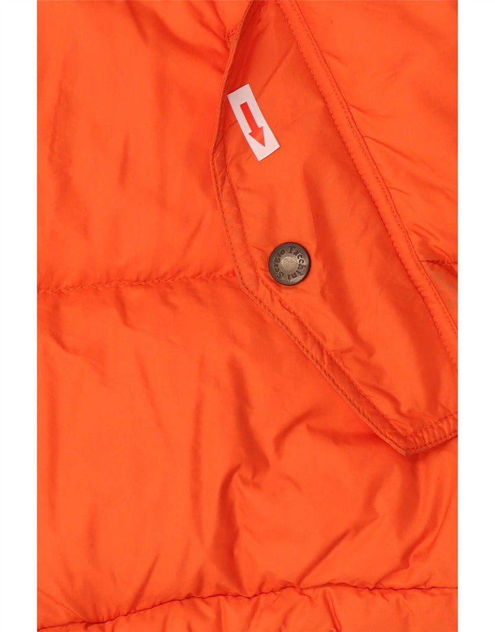 Jaqueta masculina acolchoada com capuz Sergio Tacchini UK 36 poliamida laranja pequena