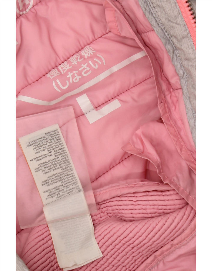 Jaqueta acolchoada com capuz feminina Superdry UK 14 poliéster cinza grande