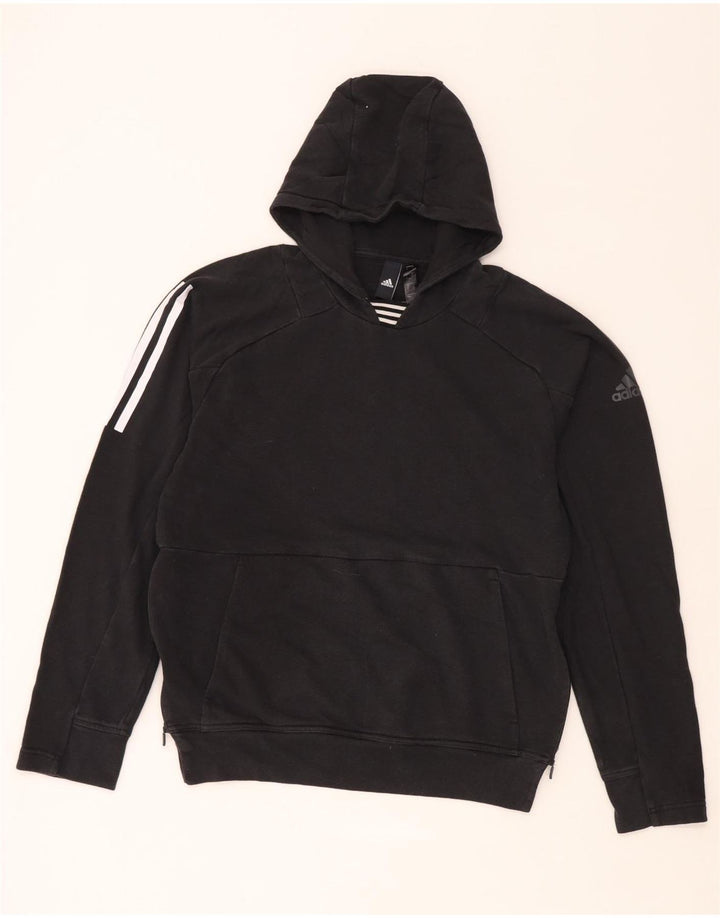 Adidas Mens Hoodie Jumper Pequeno Algodão Preto