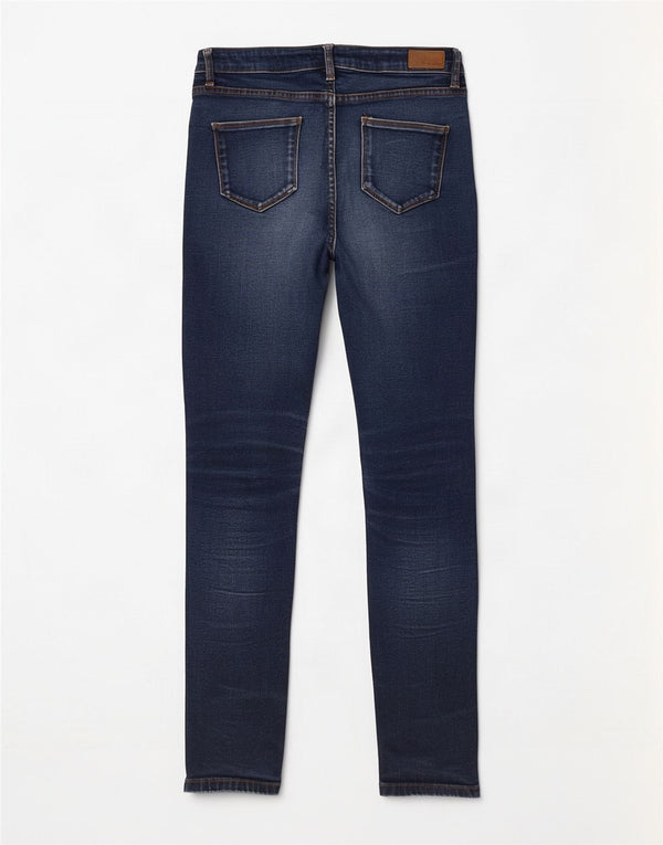 Calça jeans skinny feminina Fat Face UK 12 W32 L29 algodão azul