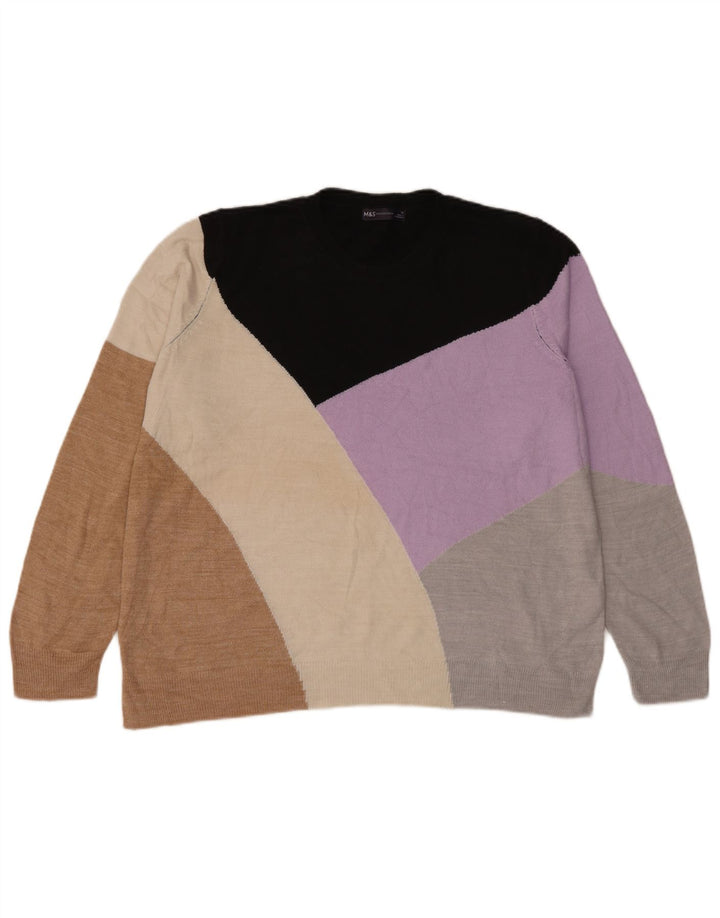 Suéter feminino Marks & Spencer com gola redonda UK 18 XL multicolorido