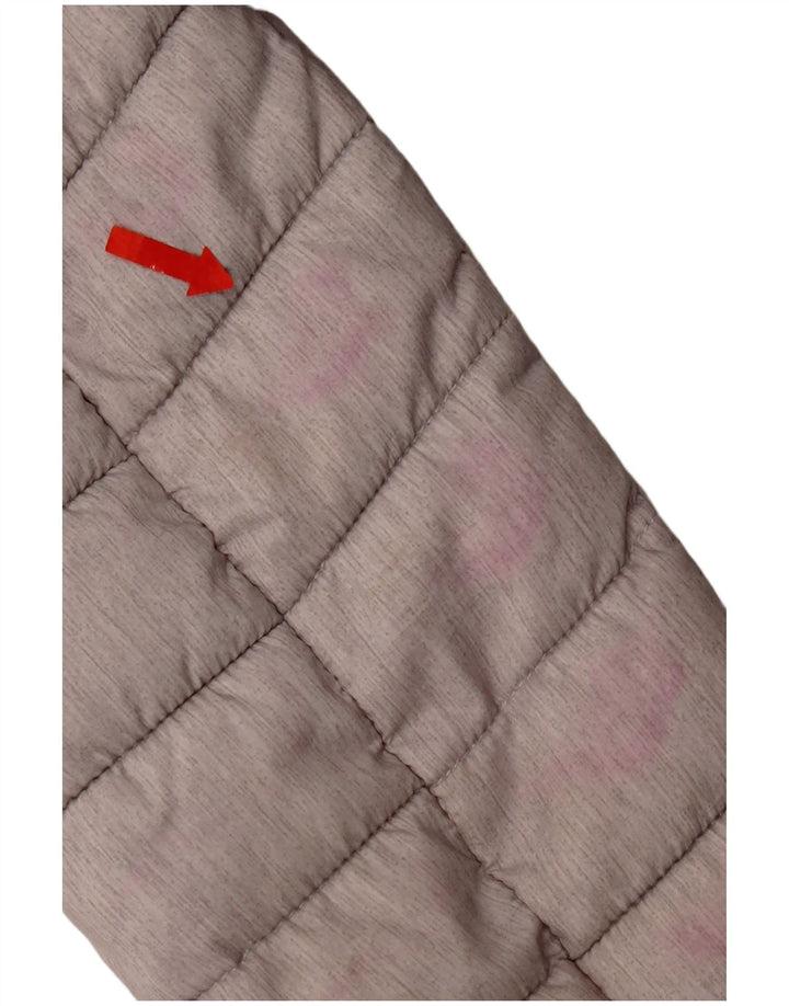 Jaqueta acolchoada com capuz feminina Superdry UK 14 poliéster cinza grande