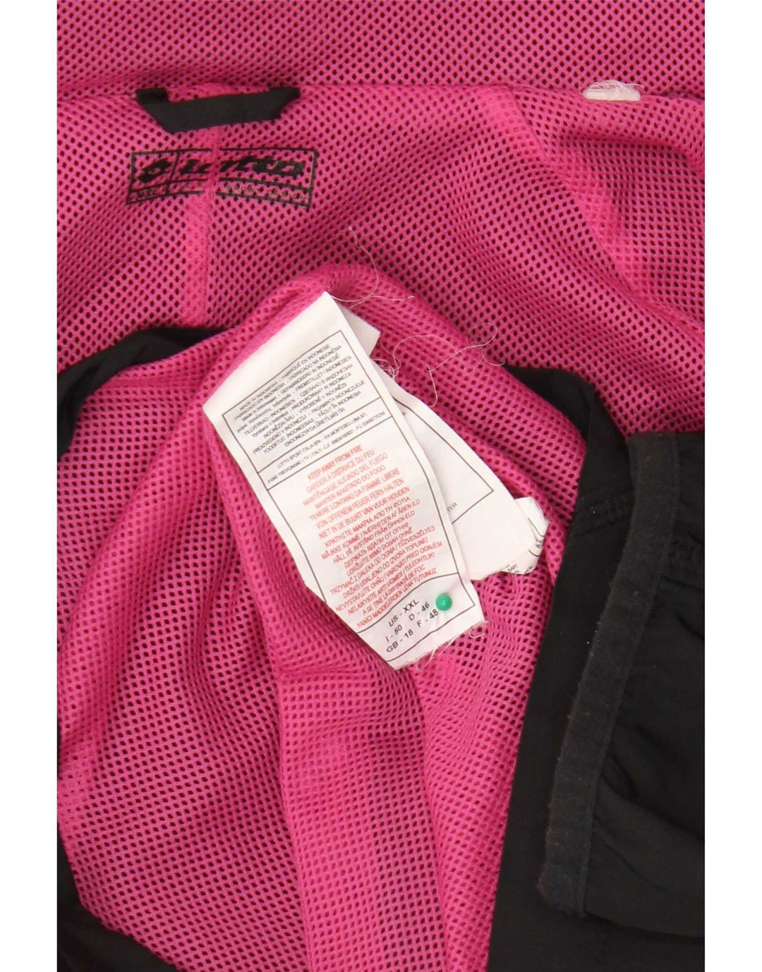 Jaqueta de chuva feminina com capuz Lotto UK 18 XL poliéster preto