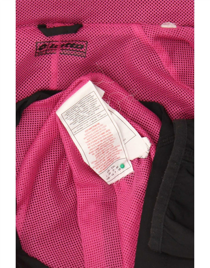 Jaqueta de chuva feminina com capuz Lotto UK 18 XL poliéster preto