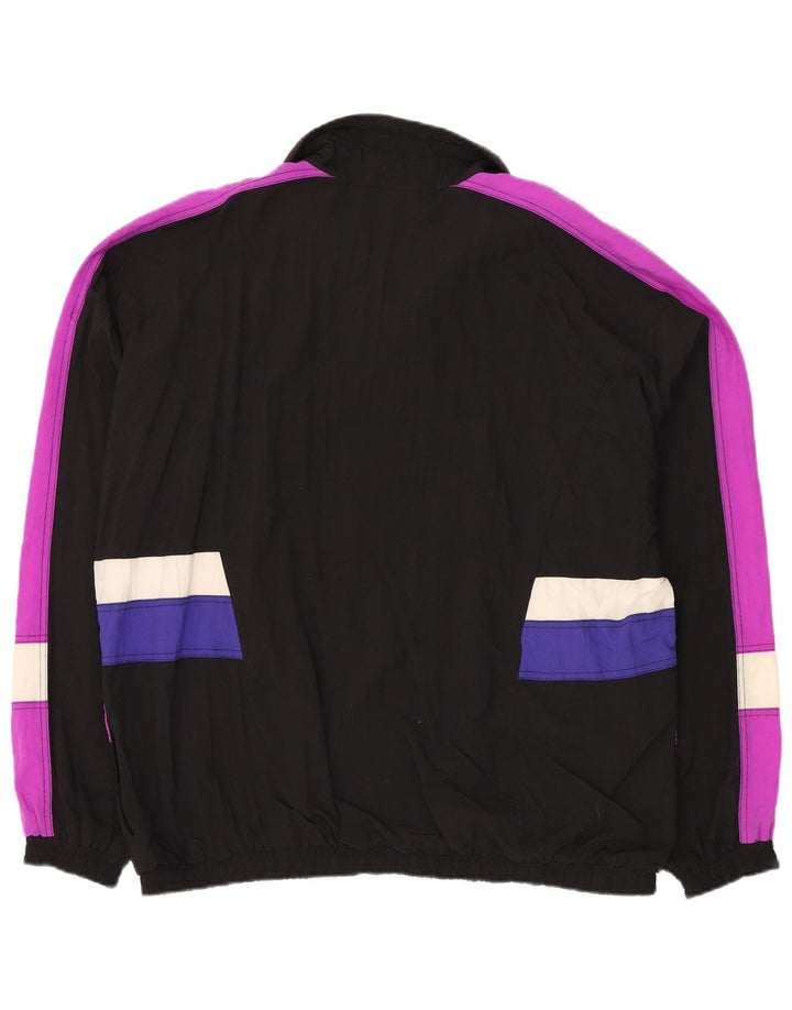 Shamp Jaqueta masculina de agasalho grande preto Colourblock poliamida