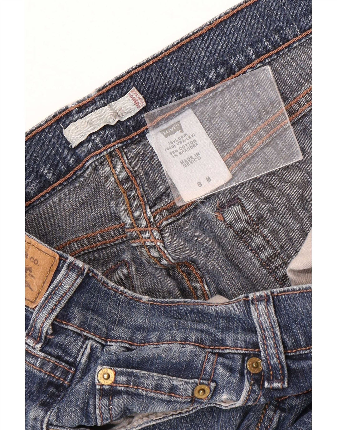 Calça jeans feminina Levi's 515 Bootcut US 8 médio W30 L31 azul algodão