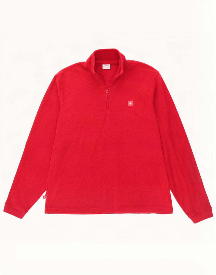 Mountain Warehouse Mulheres Zip Neck Fleece Jumper Reino Unido 14 Grande Poliéster Vermelho