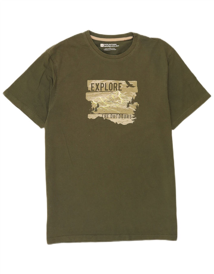 Camiseta gráfica masculina Mountain Warehouse verde médio