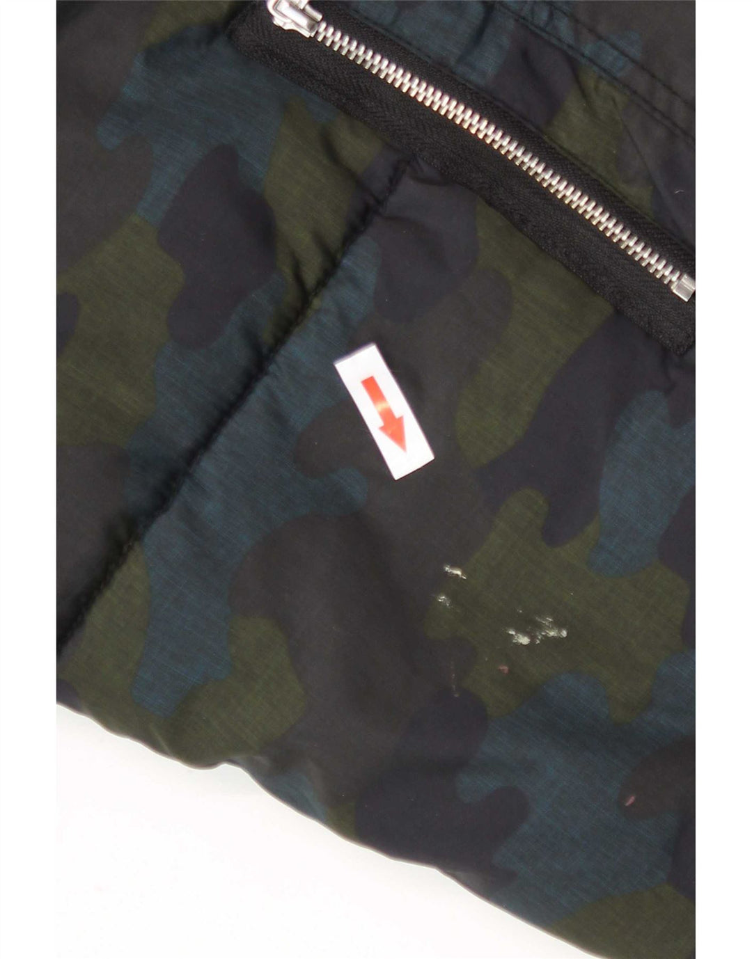 Jaqueta feminina acolchoada com capuz e capuz Zara UK 6 XS camuflagem multicolorida