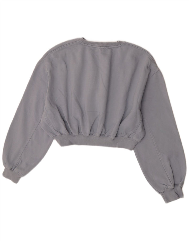 Moletom Zara feminino cropped UK 14 algodão cinza médio