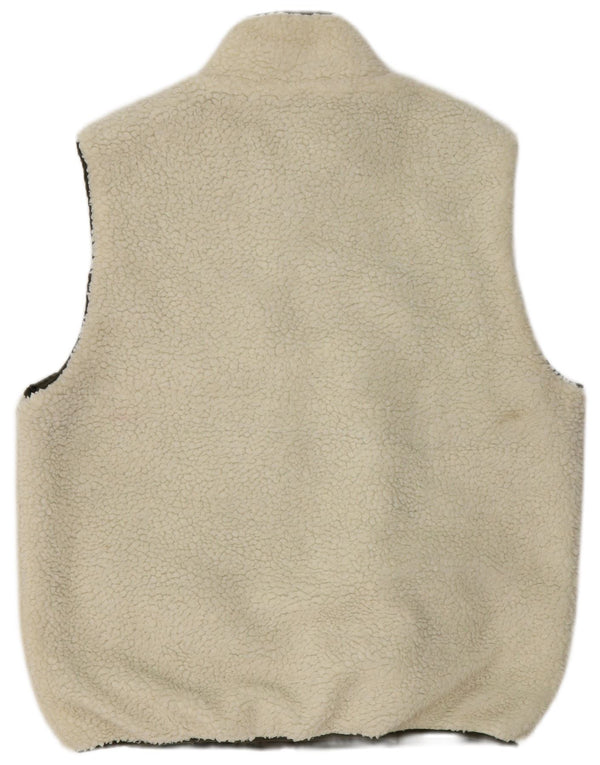 Colete de lã masculino Bershka UK 42 XL branco colorblock