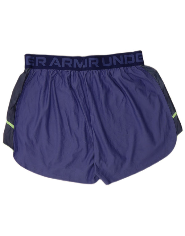 UNDER ARMOUR Womens Loose Fit Sport Shorts UK 18 XL  Purple Colourblock