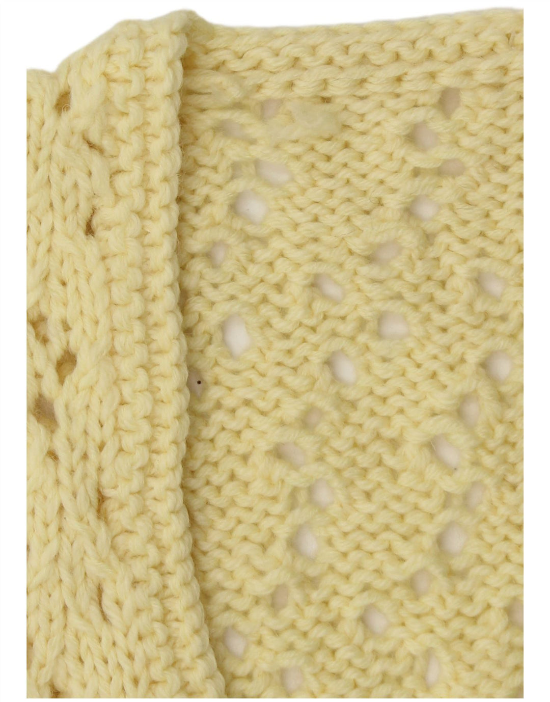Top feminino colete vintage UK 12 amarelo médio