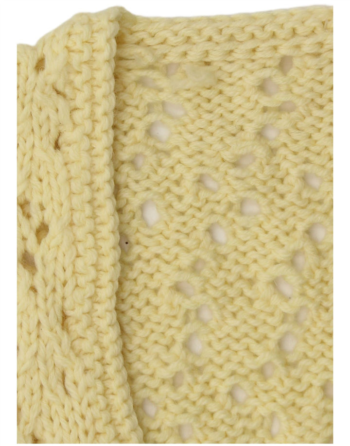 Top feminino colete vintage UK 12 amarelo médio