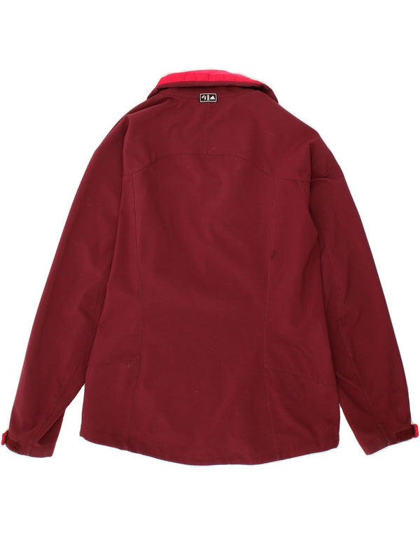 ADIDAS Womens Clima Proof Windbreaker Jacket UK 12 Medium Burgundy