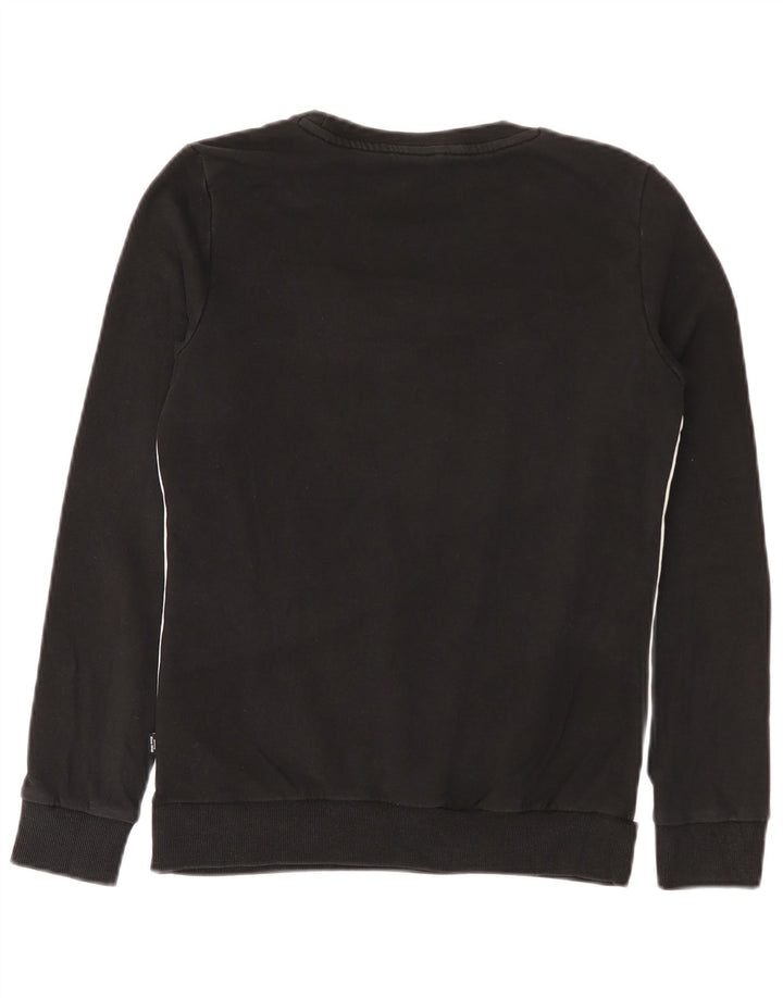 Puma feminino gráfico moletom jumper UK 10 pequeno bloco colorido preto
