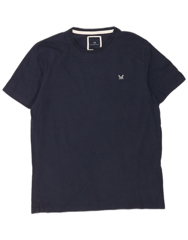 Camiseta masculina Crew Clothing Top grande algodão azul marinho
