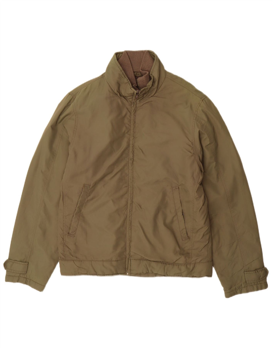 Jaqueta bomber masculina ZARA Reino Unido 38 nylon cáqui médio