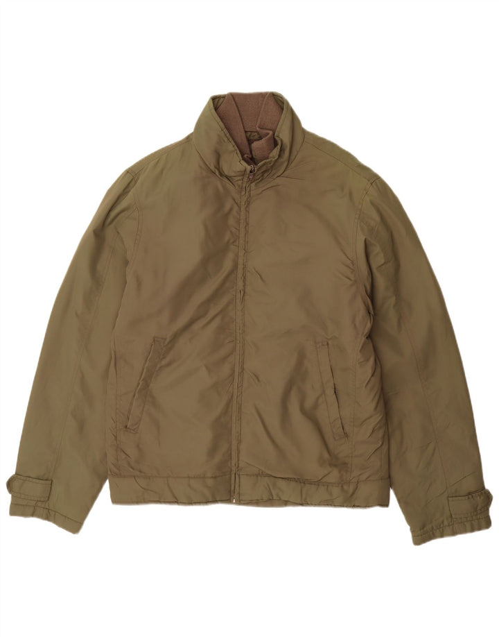 Jaqueta bomber masculina ZARA Reino Unido 38 nylon cáqui médio