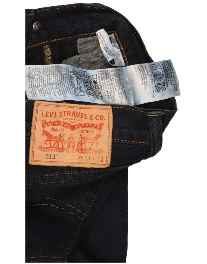 Levi's Masculino 513 Straight Jeans W31 L29 Azul Marinho Algodão