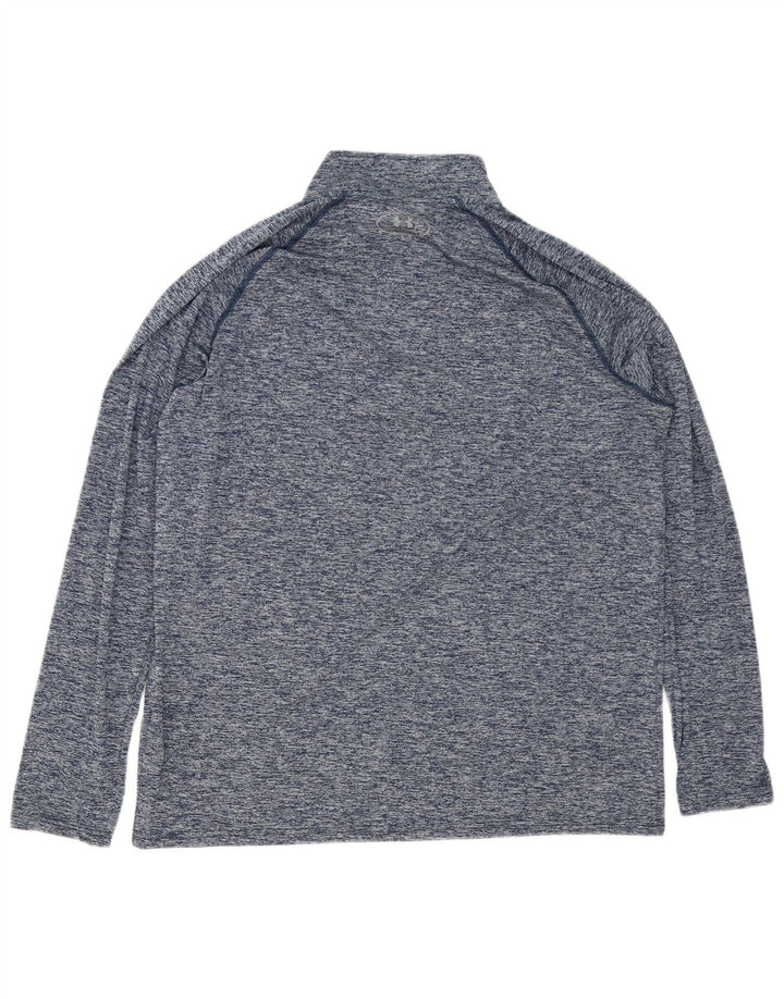 Under Armour masculino Heat Gear pulôver agasalho top grande azul salpicado