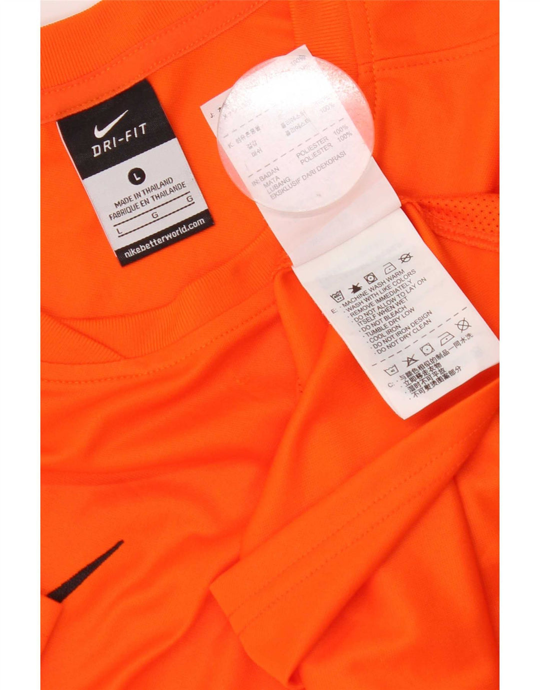 Camiseta feminina Nike com estampa gráfica grande laranja poliéster