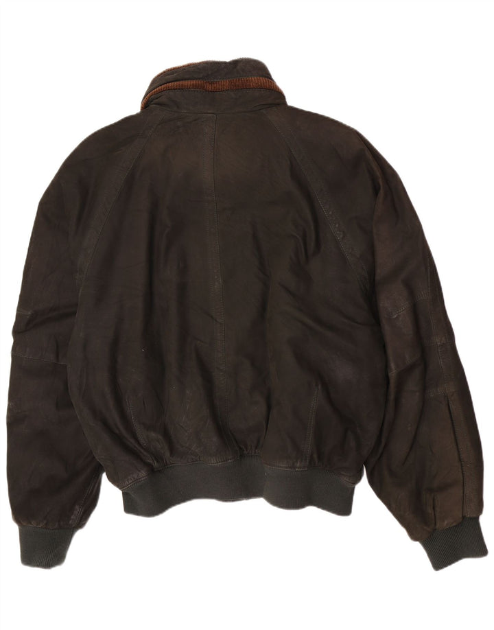 Jaqueta bomber de couro com capuz Belfe & masculina IT 48 médio cáqui