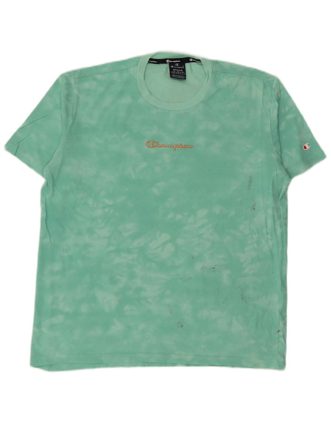 Camiseta masculina CHAMPION Top médio verde tie-dye