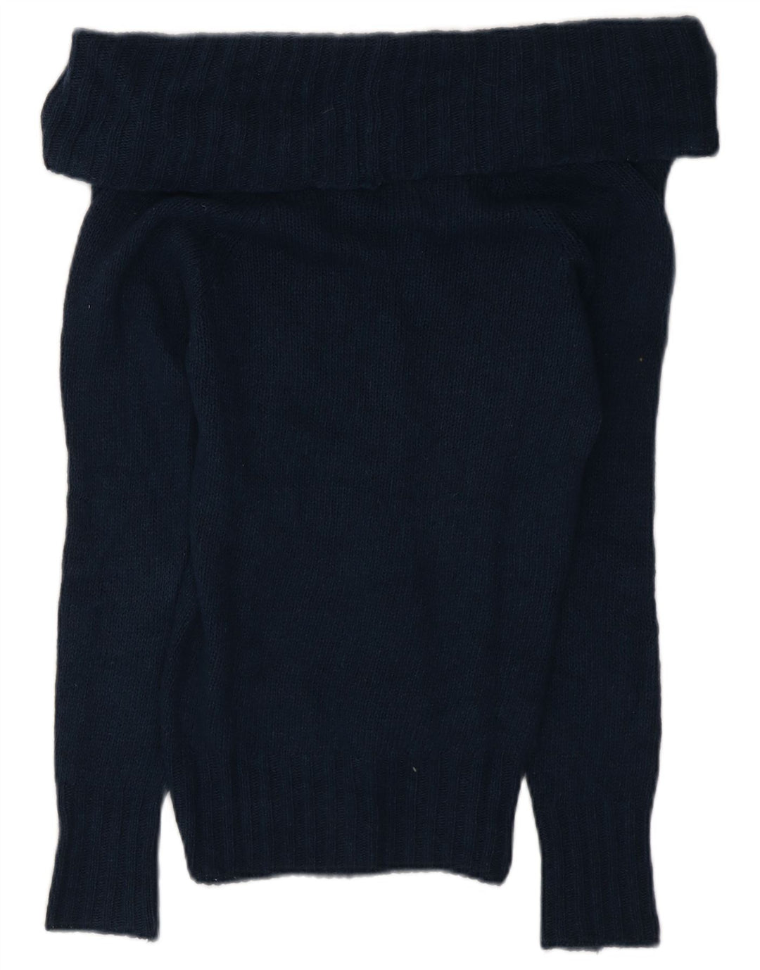 Suéter feminino Massimo Dutti com gola redonda e lã azul marinho pequeno Reino Unido 10