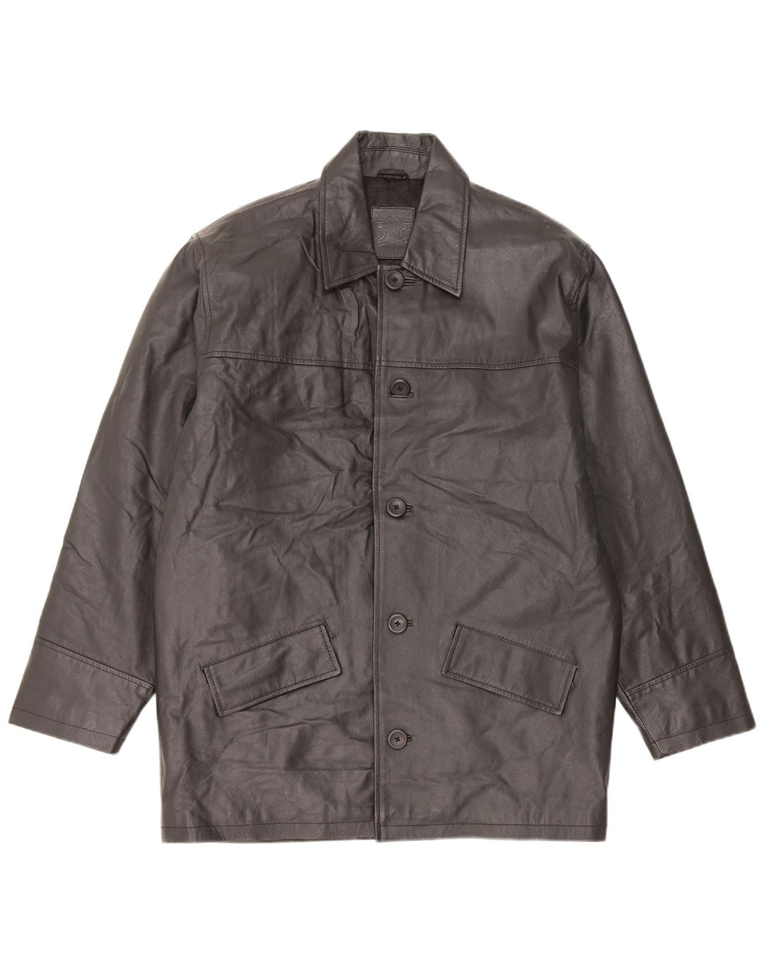 Jaqueta de couro masculina vintage UK 40 grande preta