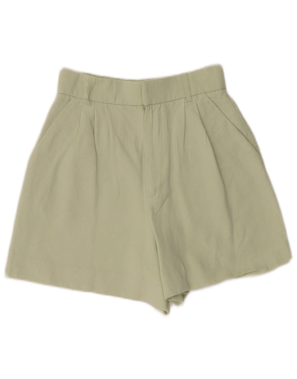 Zara Shorts feminino cintura alta casual XS W24 viscose verde