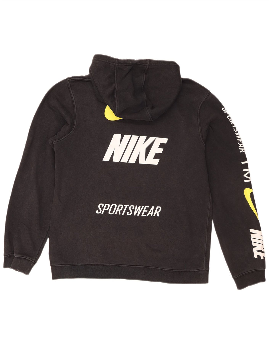 Nike masculino gráfico moletom com capuz médio algodão preto