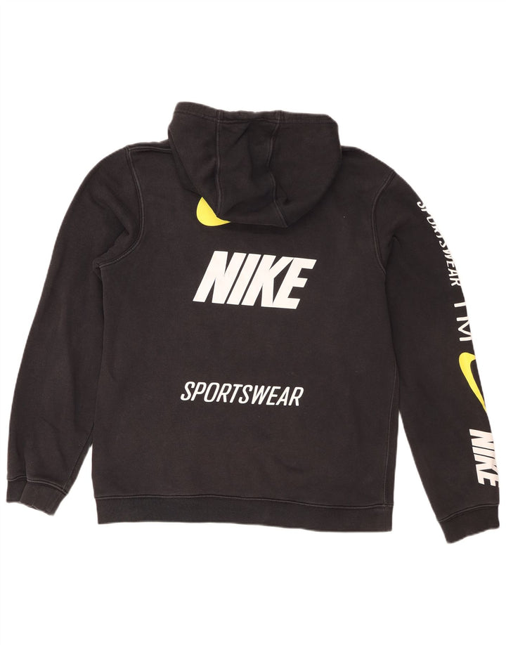 Nike masculino gráfico moletom com capuz médio algodão preto