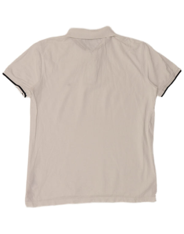 Camisa polo masculina TOMMY HILFIGER regular fit grande algodão branco