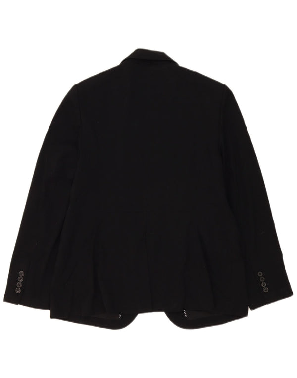 Jaqueta blazer feminina Marks & Spencer com 1 botão Reino Unido 16 grande poliéster preto