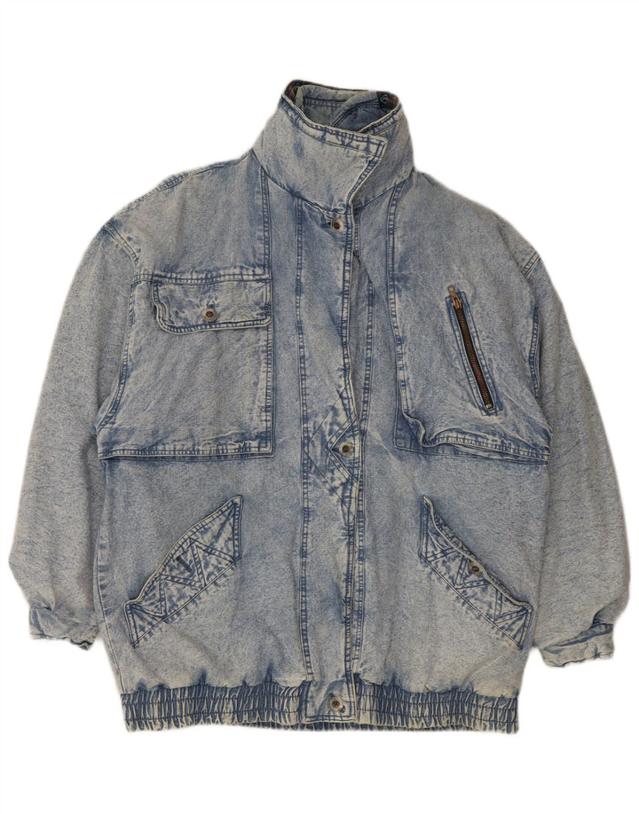 Casaco jeans feminino vintage de grandes dimensões Reino Unido 18 XL algodão azul