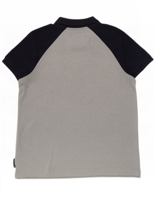 Camisa polo masculina XL da French Connection poliéster cinza Colourblock