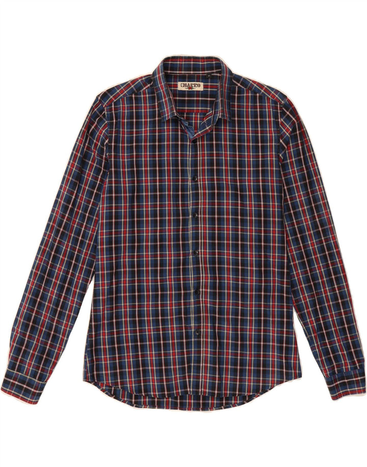 CHARRO Mens Shirt Medium Navy Blue Check Cotton Vintage Charro and Second-Hand Charro from Messina Hembry 