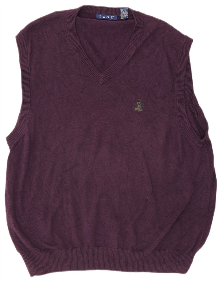 Izod Mens Colete Regata Grande Algodão Roxo
