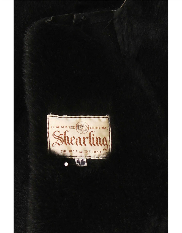 Casaco de corte grande feminino vintage IT 46 grande corte preto