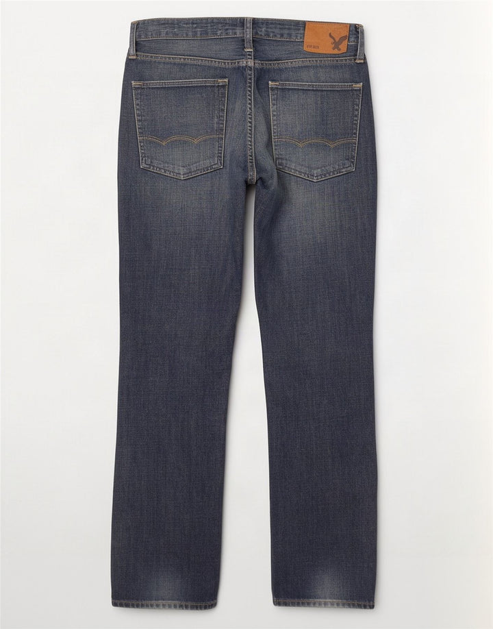 Calça jeans reta masculina American Eagle W33 L32 algodão azul