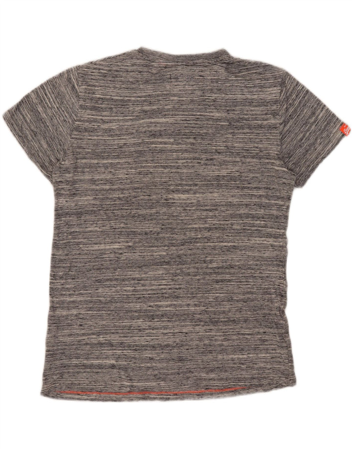 Camiseta masculina Superdry Top grande algodão manchado cinza