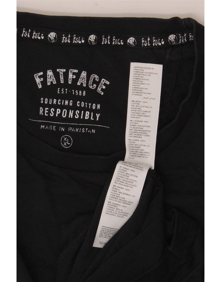 Camiseta masculina Fat Face Top 2XL algodão preto